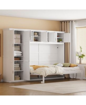  Queen Size Murphy Bed Wall Bed with Cabinets