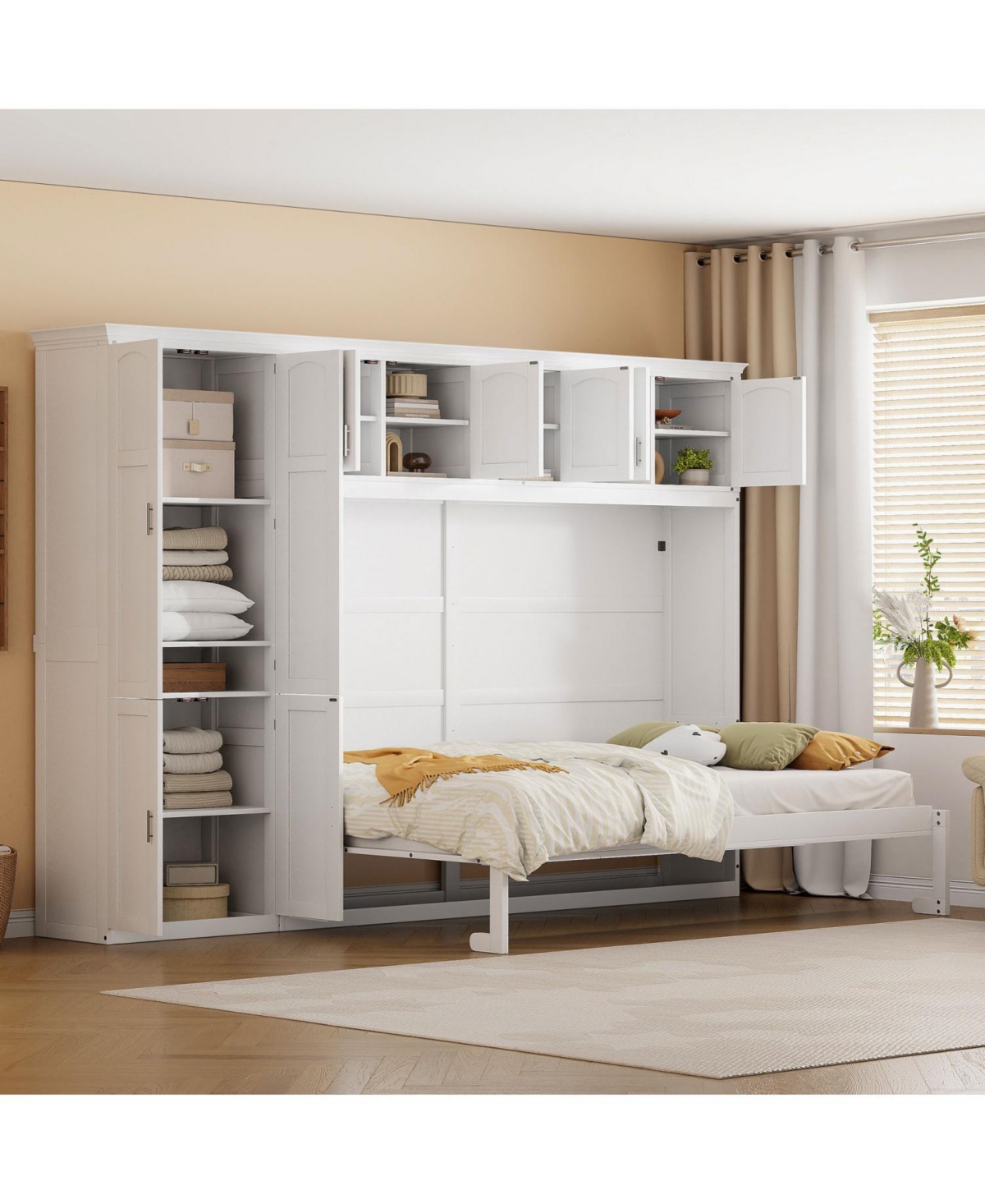 Streamdale Furniture Queen Size Murphy Bed Wall Bed with Cabinets