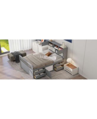 Captain Platform Bed Frame w/ Storage & Drawers