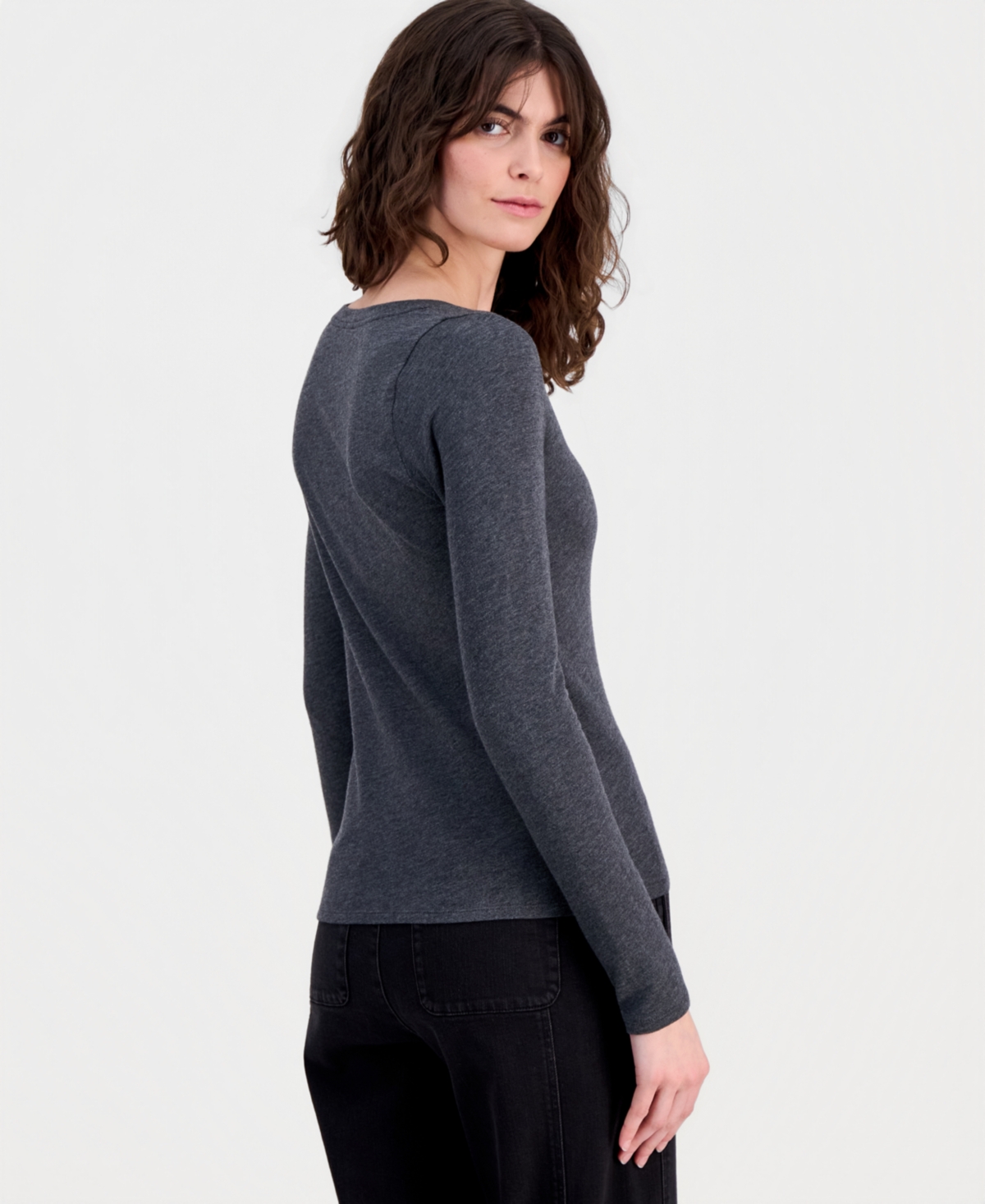 Eileen Fisher Women's V-Neck Long-Sleeve Top