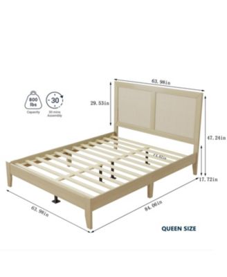Solid Wood Platform Queen Bed