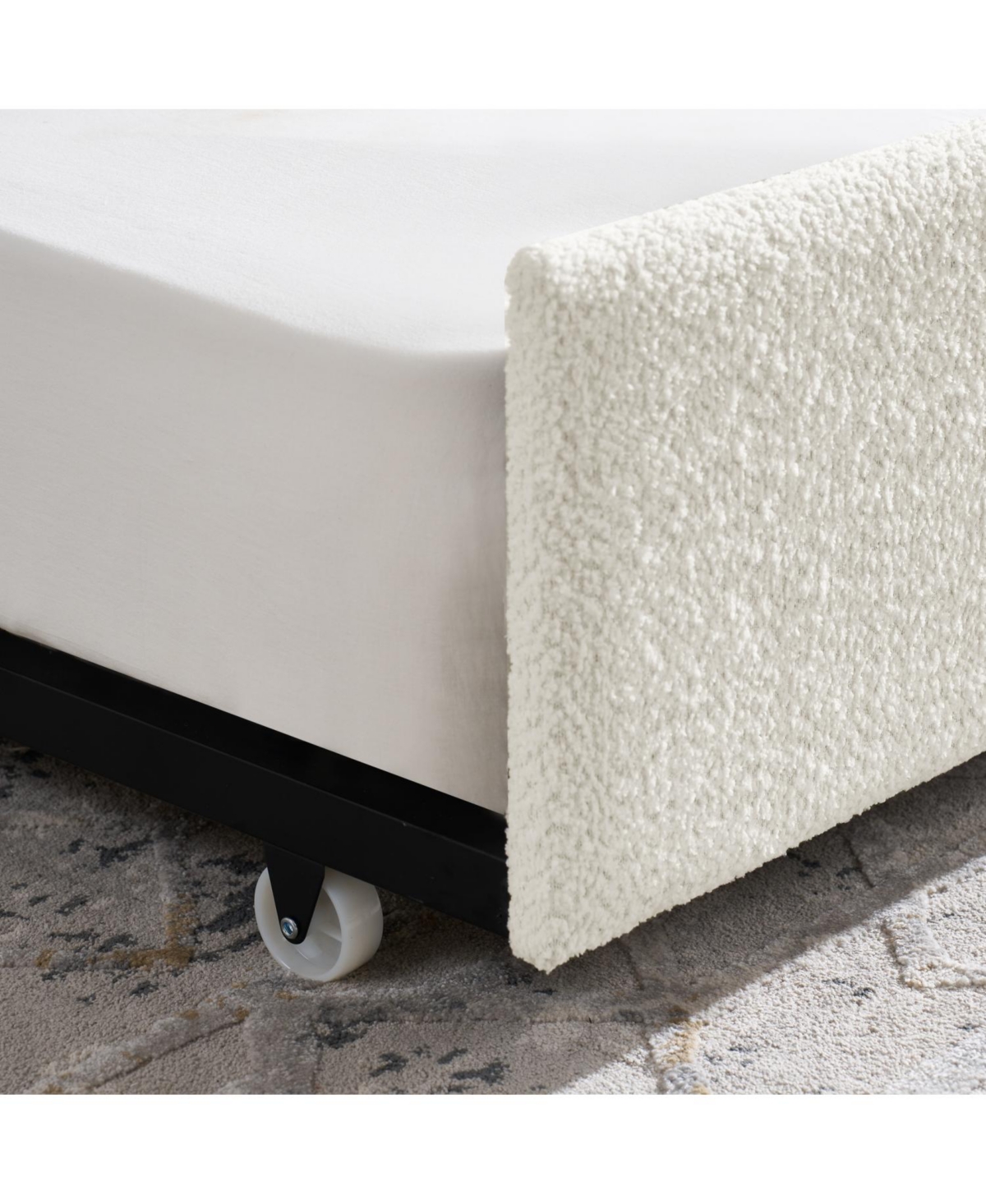 Streamdale Furniture Beige Boucle Daybed with Trundle