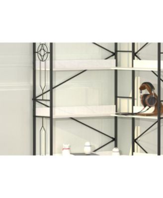 5-Tier Industrial Corner Bookshelf