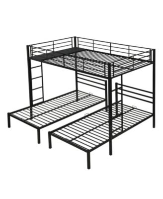Triple Bunk Bed Full Over Twin Metal Frame