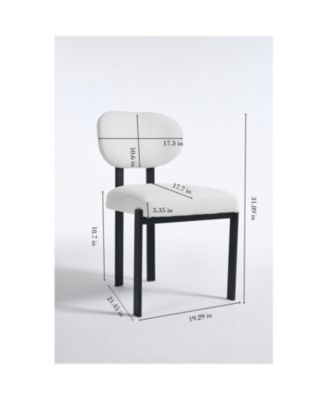 Boucle Dining Chairs Set of 2 Black Metal Legs