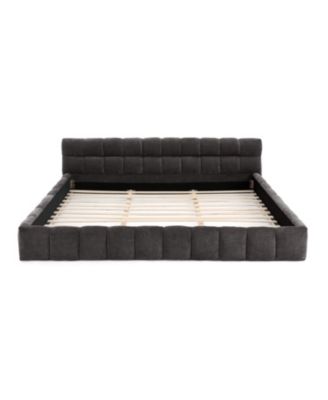 King Upholstered Platform Bed Frame - Dark Gray