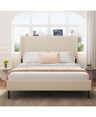 Queen Platform Bed with Charging Station