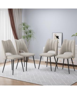 Modern Beige 4-Chair Dining Set