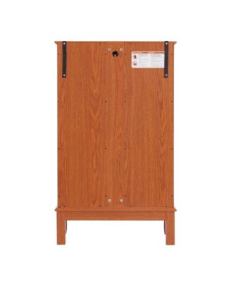 Dark Oak Curio Cabinet with Glass Doors & Adjustable Shelves