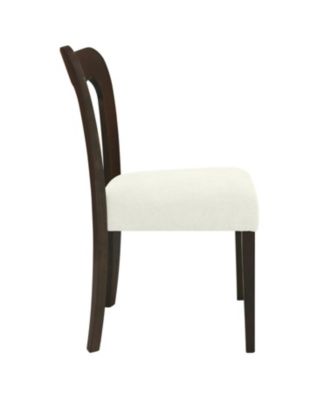 Dining Chair Without Arm (dark brown+beige) Set of 2