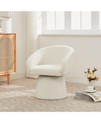 Modern 360 Swivel Boucle Accent Chair