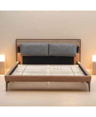 Leather Bed with 2 Night Lights