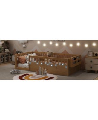 Twin Montessori Floor Bed with Rails