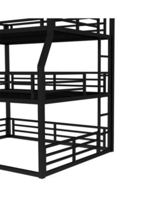 Triple Bunk Bed, Full/Queen, Metal, Heavy-Duty