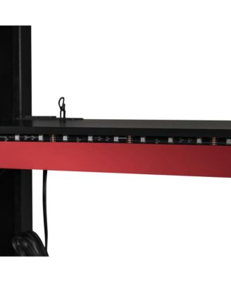 Wood Loft Bed with Desk, Wardrobe, Storage & RGB Light