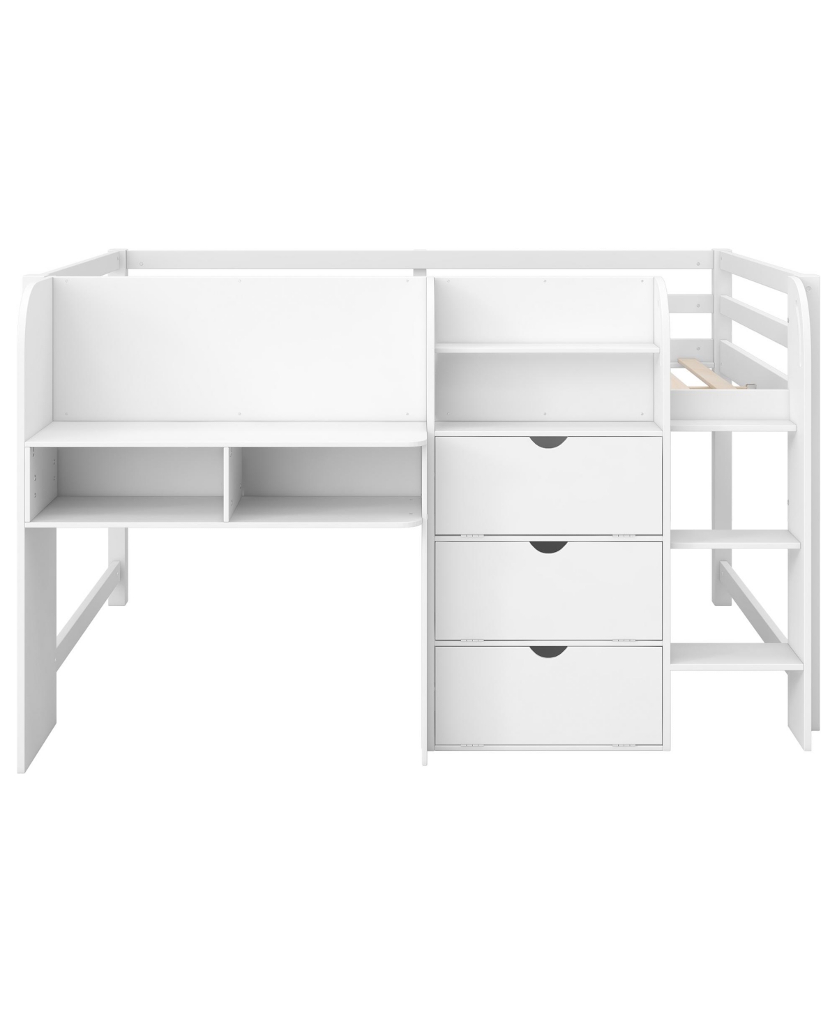 Streamdale Furniture Streamdale Low Loft Bed with Desk, Storage, Bookcase & Whiteboard