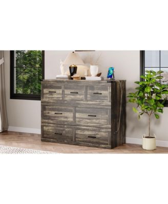 Murphy Bed Cabinet Full Size with Charging Station