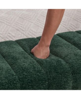  Modern Upholstered Bed Bench, Chenille Ottoman, Green