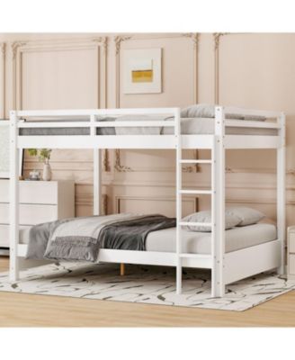 Wood Queen Size Bunk Bed with Ladder