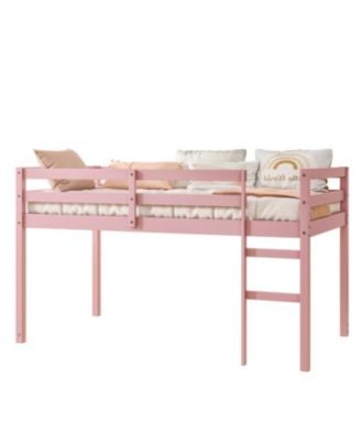 Solid Wood Twin Loft Bed with Ladder