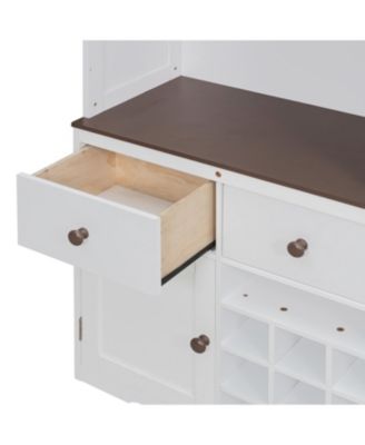 Queen Murphy Bed with Storage, Wine Rack & LED