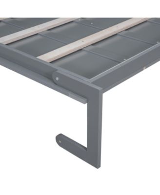 Queen Size Murphy Bed Wall Bed with Cushion,Gray