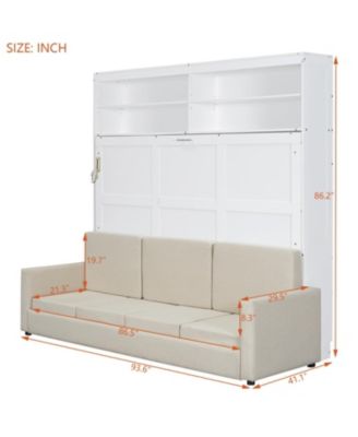 Queen Size Murphy Bed Wall Bed with Sofa