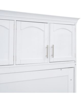Queen Size Murphy Bed Wall Bed with Top Cabinets