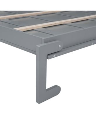 Queen Size Murphy Bed Wall Bed with Top Shelves & USB,Gray