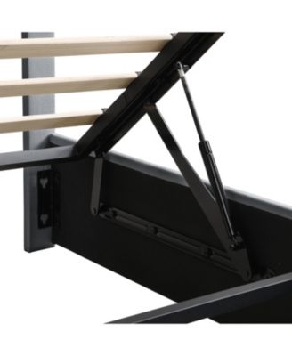 Queen Upholstered Platform Bed w/ Hydraulic Storage