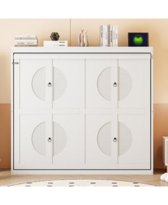 Full Size Murphy Bed Wall Bed,White