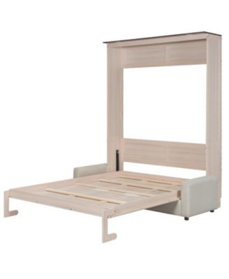 Queen Size Murphy Bed with Sofa and LED