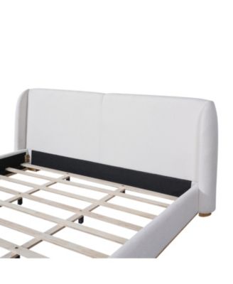 King Size Bed Frame, Boucle Wingback Headboard