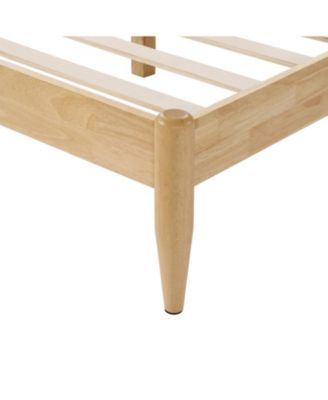 Streamdale Queen Size Solid Wood Bed Frame With Fleece Upholstered Headboard, Ivory