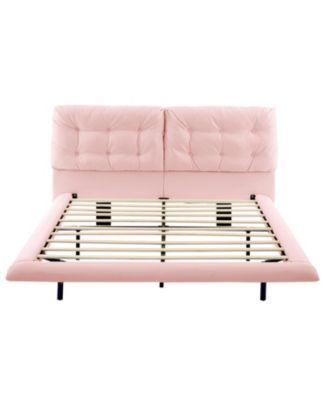 Queen Upholstered LED Platform Bed