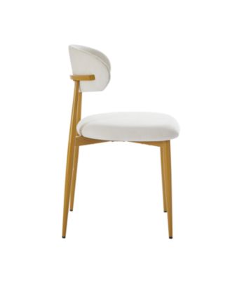 Modern White & Gold Dining Chairs (Set of 2)