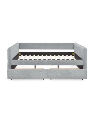 Tufted Daybed with Trundle, Queen, Boucle Fabric