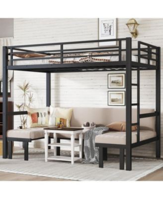 Full Over Full Pull-Out Bunk Bed, Black