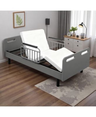 Electric Adjustable Bed with Mattress & Rails