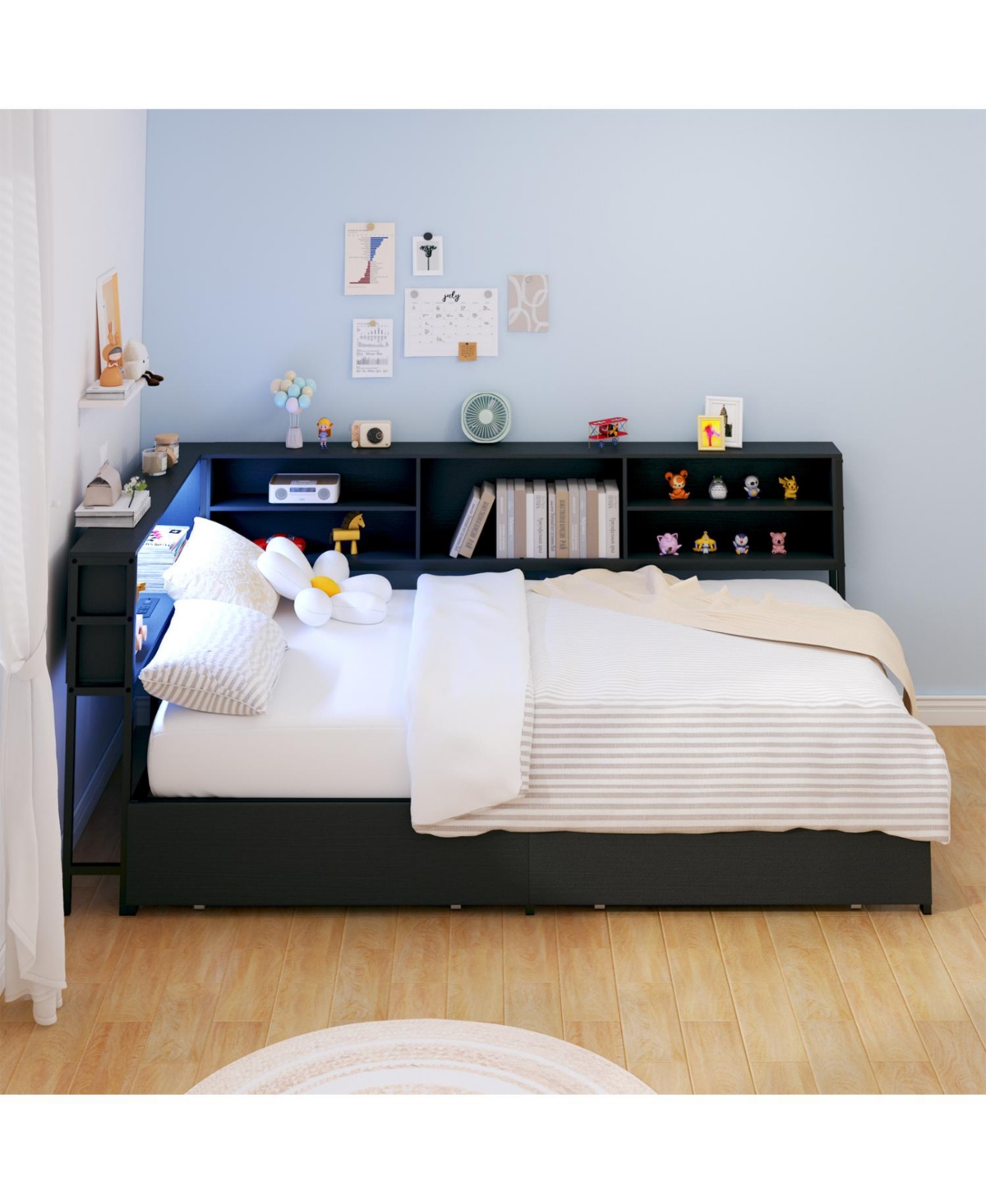 Streamdale Furniture Twin Daybed with Storage, Bookcase