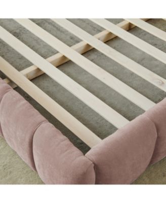 California King Upholstered Platform Bed Frame - Pink