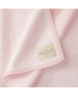 Baby Girls Cinched Waist Romper & Jacquard Blanket Gift Set