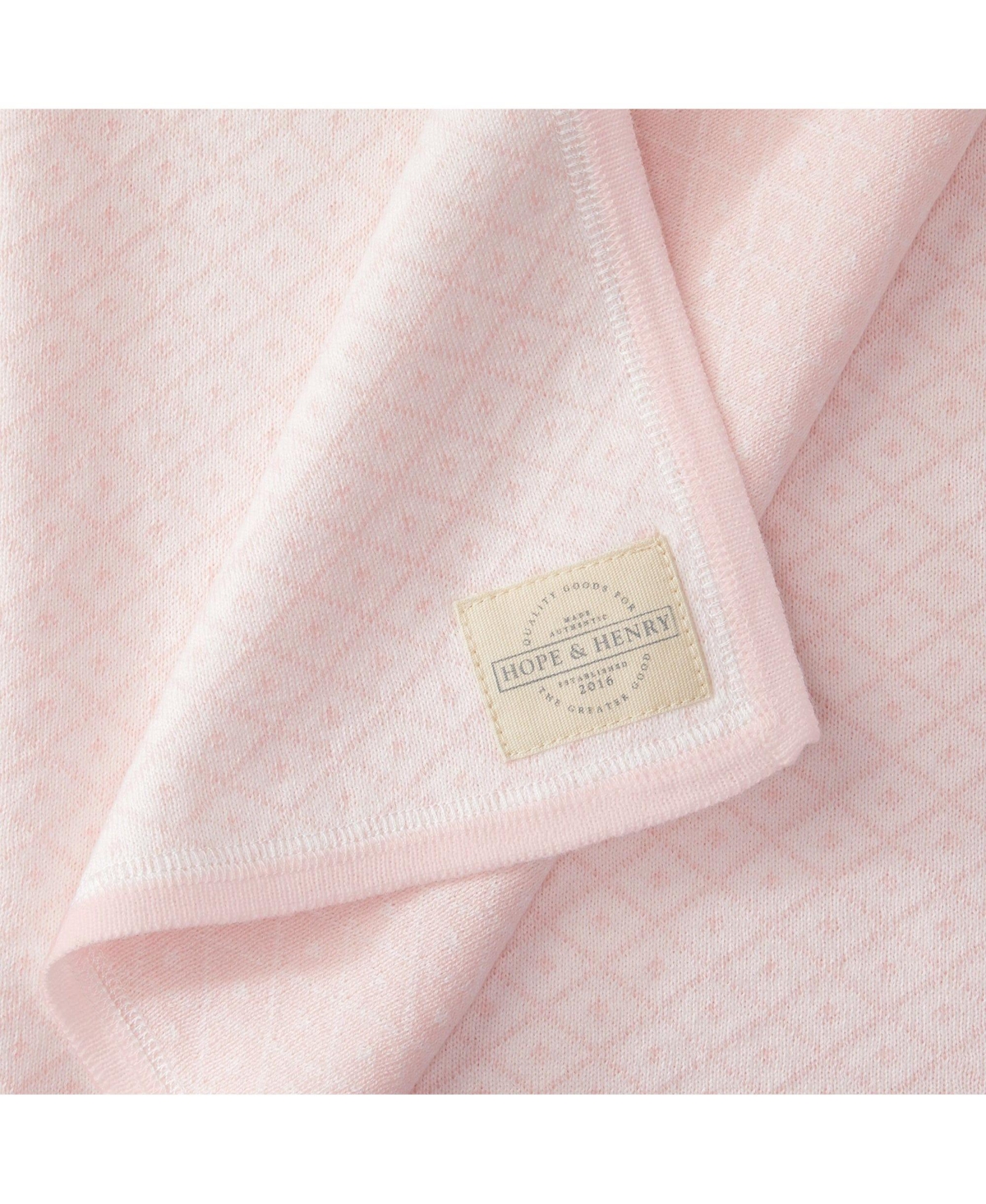 Hope & Henry Baby Girls Cinched Waist Romper Jacquard Blanket Gift Set