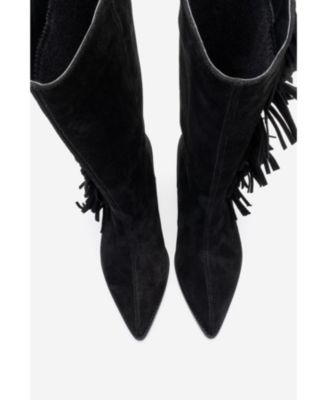 Women Orlo Leather Fringed Western Boot