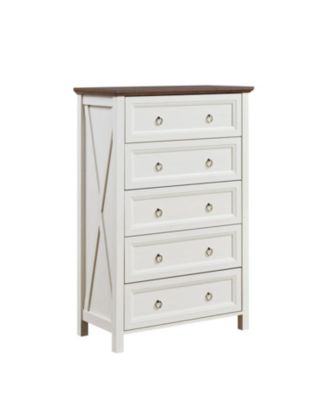 Streamdale Farmhouse 5-Drawer Wood Chest of Drawers