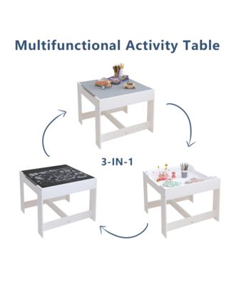  Kids 3-in-1 Activity Table & Chair Set with Storage