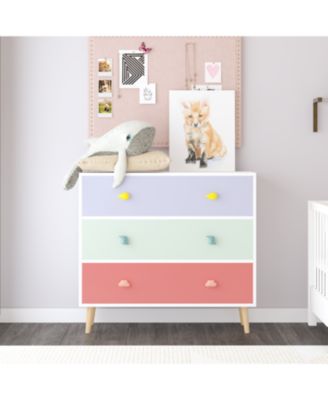 Kids 3 Drawer Dresser, Nightstand - Colorful