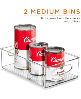 10-Piece Clear Open Bin Containers Set - Organize fridge & pantry essentials! Stackable, portable, clear view for easy access