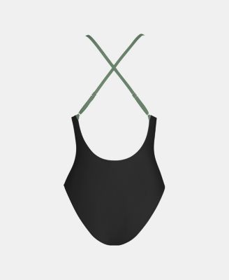 Women's Deep V Neck Crisscross One Piece Swimsuit