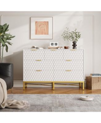 7-Drawer Modern White Dresser, Deep Drawers, Wide Top, Long Wooden Chest for Bedroom, Closet, Living Room, Hallway